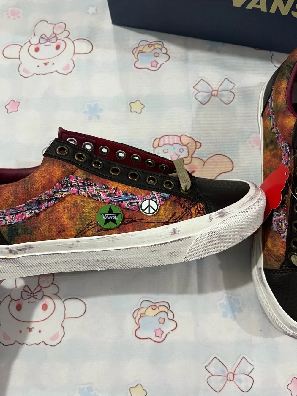 Vans Multicolor Patchwork Low Top Sneakers with Black Toe